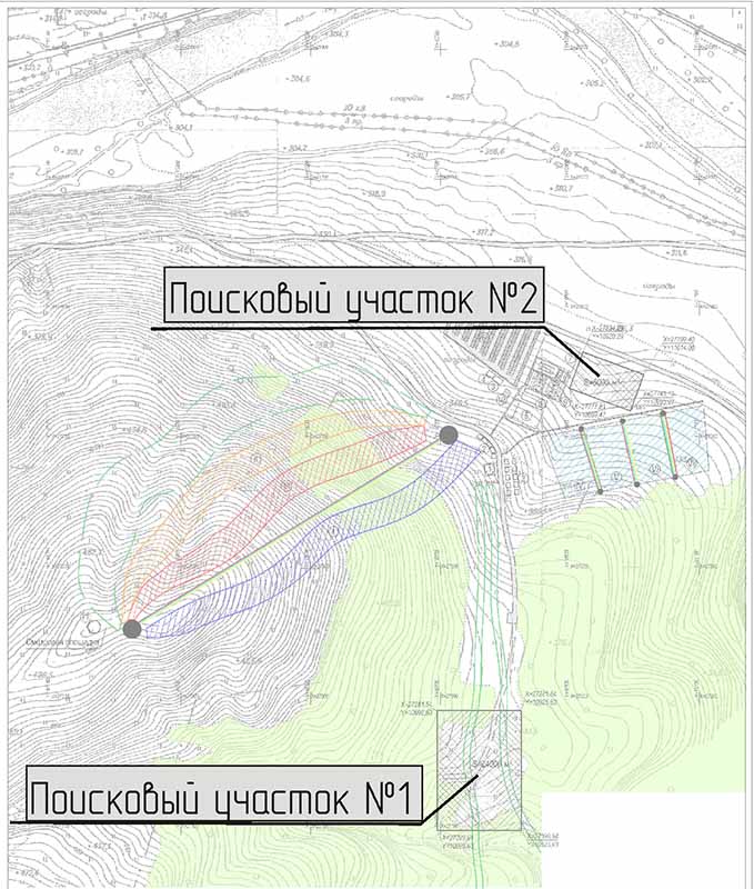 Обзорный план участков под поиск воды для горнолыжки в Усть-Катаве